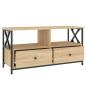 Preview: TV-Schrank Sonoma-Eiche 90x33x45 cm Holzwerkstoff & Eisen