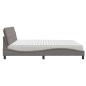 Preview: Bett mit Matratze Taupe 200x200 cm Stoff