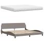 Preview: Bett mit Matratze Taupe 200x200 cm Stoff