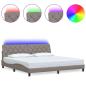 Preview: Bettgestell mit LED ohne Matratze Taupe 200x200 cm Stoff