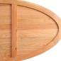 Preview: Tischplatte Hellbraun 200x100x4 cm Massivholz Eiche Oval