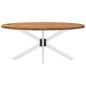 Preview: Esstisch Hellbraun 200x100x74 cm Massivholz Eiche Oval