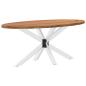 Preview: Esstisch Hellbraun 200x100x74 cm Massivholz Eiche Oval