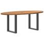 Preview: ARDEBO.de - Esstisch Hellbraun 200x100x74 cm Massivholz Eiche Oval