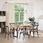 Preview: Esstisch Hellbraun 200x100x74 cm Massivholz Eiche Oval