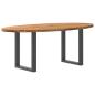 Preview: Esstisch Hellbraun 200x100x74 cm Massivholz Eiche Oval