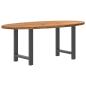 Preview: ARDEBO.de - Esstisch Hellbraun 200x100x74 cm Massivholz Eiche Oval