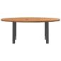 Preview: Esstisch Hellbraun 200x100x74 cm Massivholz Eiche Oval