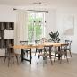 Preview: Esstisch Hellbraun 320x120x74 cm Massivholz Eiche Oval