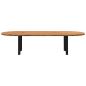 Preview: Esstisch Hellbraun 320x120x74 cm Massivholz Eiche Oval