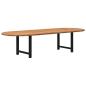 Preview: Esstisch Hellbraun 320x120x74 cm Massivholz Eiche Oval