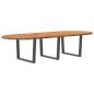 Preview: ARDEBO.de - Esstisch Hellbraun 320x120x74 cm Massivholz Eiche Oval