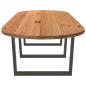 Preview: Esstisch Hellbraun 320x120x74 cm Massivholz Eiche Oval