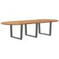Preview: Esstisch Hellbraun 320x120x74 cm Massivholz Eiche Oval
