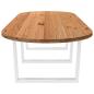 Preview: Esstisch Hellbraun 320x120x74 cm Massivholz Eiche Oval