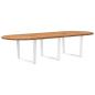Preview: Esstisch Hellbraun 320x120x74 cm Massivholz Eiche Oval