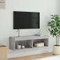 Preview: TV-Schrank mit LED-Leuchten Betongrau 100x30x30 cm