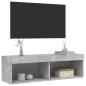 Preview: TV-Schrank mit LED-Leuchten Betongrau 100x30x30 cm