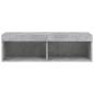 Preview: TV-Schrank mit LED-Leuchten Betongrau 100x30x30 cm