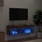 Preview: TV-Schrank mit LED-Leuchten Räuchereiche 100x30x30 cm