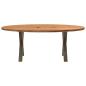 Preview: Esstisch Hellbraun 200x100x74 cm Massivholz Eiche Oval