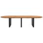 Preview: Esstisch Hellbraun 320x120x74 cm Massivholz Eiche Oval