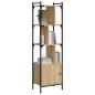Preview: Bücherregal mit Tür Sonoma-Eiche 44,5x30x154,5 cm Holzwerkstoff