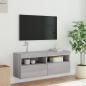 Preview: TV-Wandschrank mit LED-Leuchten Grau Sonoma 100x30x40 cm
