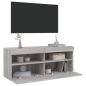 Preview: TV-Wandschrank mit LED-Leuchten Grau Sonoma 100x30x40 cm