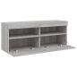 Preview: TV-Wandschrank mit LED-Leuchten Grau Sonoma 100x30x40 cm