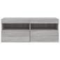 Preview: TV-Wandschrank mit LED-Leuchten Grau Sonoma 100x30x40 cm