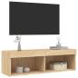 Preview: ARDEBO.de - TV-Schrank mit LED-Leuchten Sonoma-Eiche 100x30x30 cm
