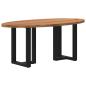 Preview: Esstisch Hellbraun 200x100x74 cm Massivholz Eiche Oval