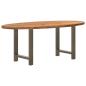Preview: ARDEBO.de - Esstisch Hellbraun 200x100x74 cm Massivholz Eiche Oval