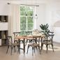 Preview: Esstisch Hellbraun 200x100x74 cm Massivholz Eiche Oval
