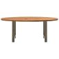 Preview: Esstisch Hellbraun 200x100x74 cm Massivholz Eiche Oval