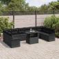 Preview: Garten-Sofa-Set mit Kissen 11 pcs Schwarz Poly Rattan