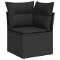 Preview: Garten-Sofa-Set mit Kissen 11 pcs Schwarz Poly Rattan