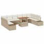 Preview: Garten-Sofa-Set mit Kissen 11 pcs Beige, Creme 100 x 55 x 73 cm