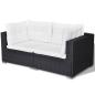 Preview: 6-tlg. Garten-Lounge-Set mit Kissen Poly Rattan Schwarz