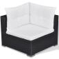 Preview: 6-tlg. Garten-Lounge-Set mit Kissen Poly Rattan Schwarz