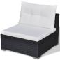 Preview: 6-tlg. Garten-Lounge-Set mit Kissen Poly Rattan Schwarz