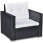 Preview: 6-tlg. Garten-Lounge-Set mit Kissen Poly Rattan Schwarz