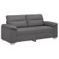 Preview: 2-Sitzer-Sofa Grau 140 cm Kunstleder