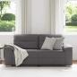 Preview: 2-Sitzer-Sofa Grau 140 cm Kunstleder