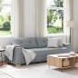 Preview: ARDEBO.de - 3-Sitzer-Sofa Hellgrau 180 cm Stoff
