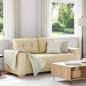 Preview: ARDEBO.de - Loveseat-Sofa Creme 140 cm Stoff