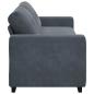 Preview: 3-Sitzer-Sofa Dunkelgrau 180 cm Samt
