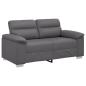Preview: 2-Sitzer-Sofa Grau 120 cm Kunstleder