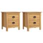 Preview: ARDEBO.de - Nachttische Hill 2 Stk. 46x35x49,5 cm Massivholz Kiefer